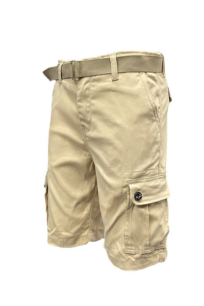 Weiv Men's Belted Cargo Shorts
