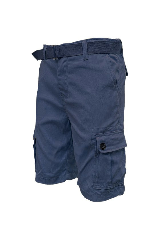 Weiv Men's Belted Cargo Shorts Navy