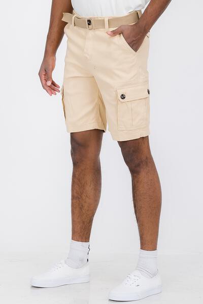 Weiv Men's Belted Cargo Shorts