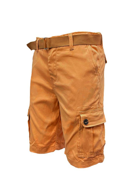 Weiv Men's Belted Cargo Shorts Rust