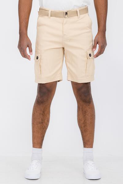 Weiv Men's Belted Cargo Shorts