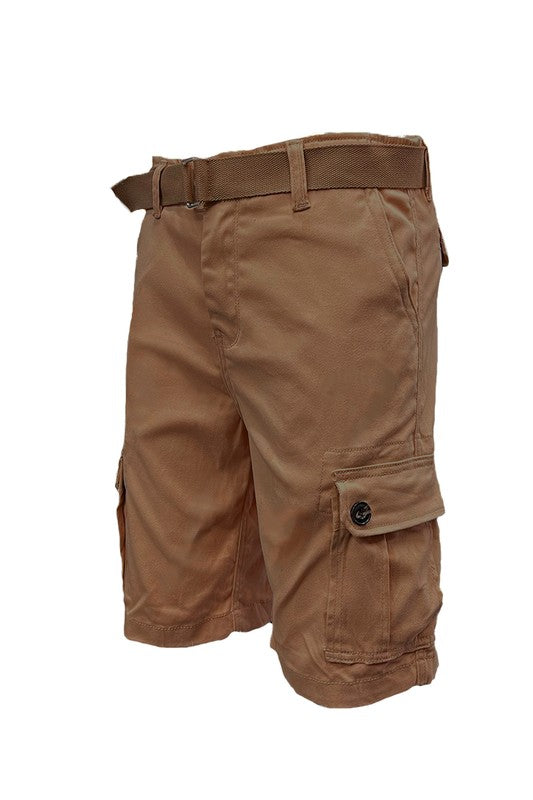Weiv Men's Belted Cargo Shorts Mocha