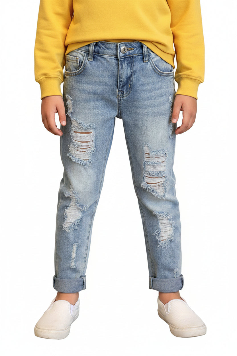 New Korean Style Boys Ripped Trousers by Baby Joy