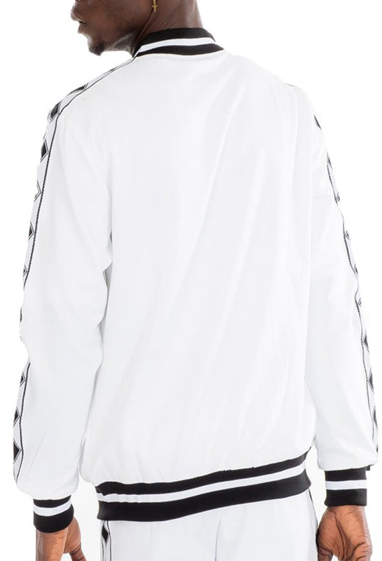 Men's Diamond Tape Tracksuit Set – Premium Full Zip Streetwear Set