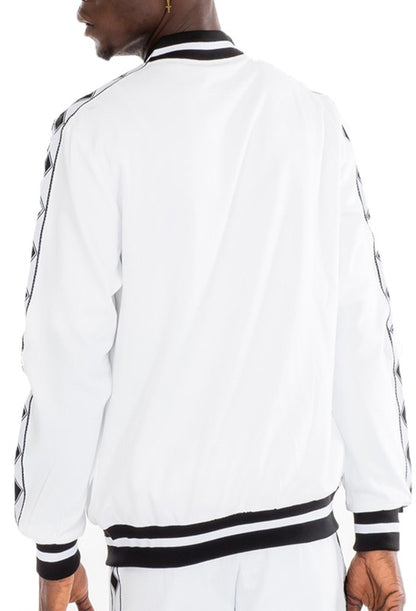 Men's Diamond Tape Tracksuit Set – Premium Full Zip Streetwear Set