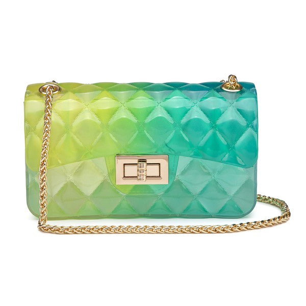 Quilt Embossed Multi Color Jelly Shoulder Bag Available in 3 Colors