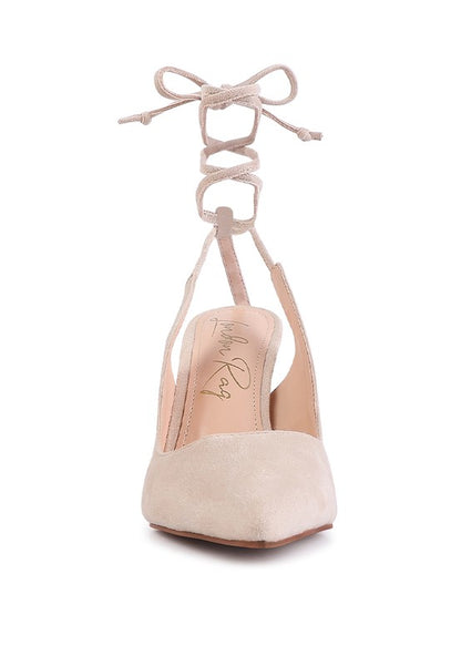 Rag & Co. Spiced Faux Suede Cut Out Heel Lace Up Sandals