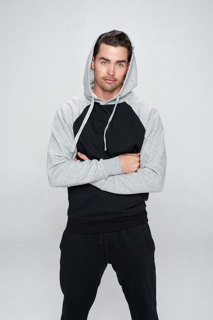 The All-Rounder: Men’s Hybrid Denim Jacket with Contrast Fleece Hoodie & Sleeves