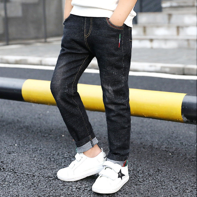 Boys' denim trousers, new style, big children's trousers, spring and autumn children's trousers by Baby Joy
