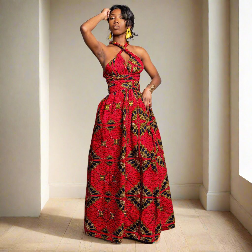 Women's Elegant African Printed Maxi Dresses