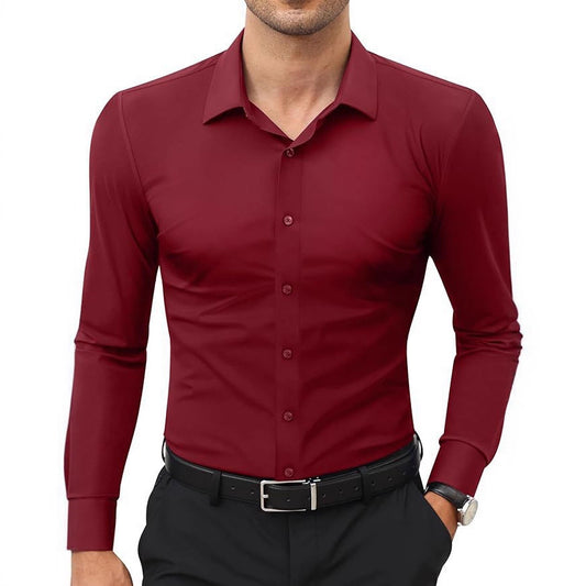 Men's Slim Fit Wrinkle-Resistant Dress Shirt – 6 Colors, Sizes S–5XL