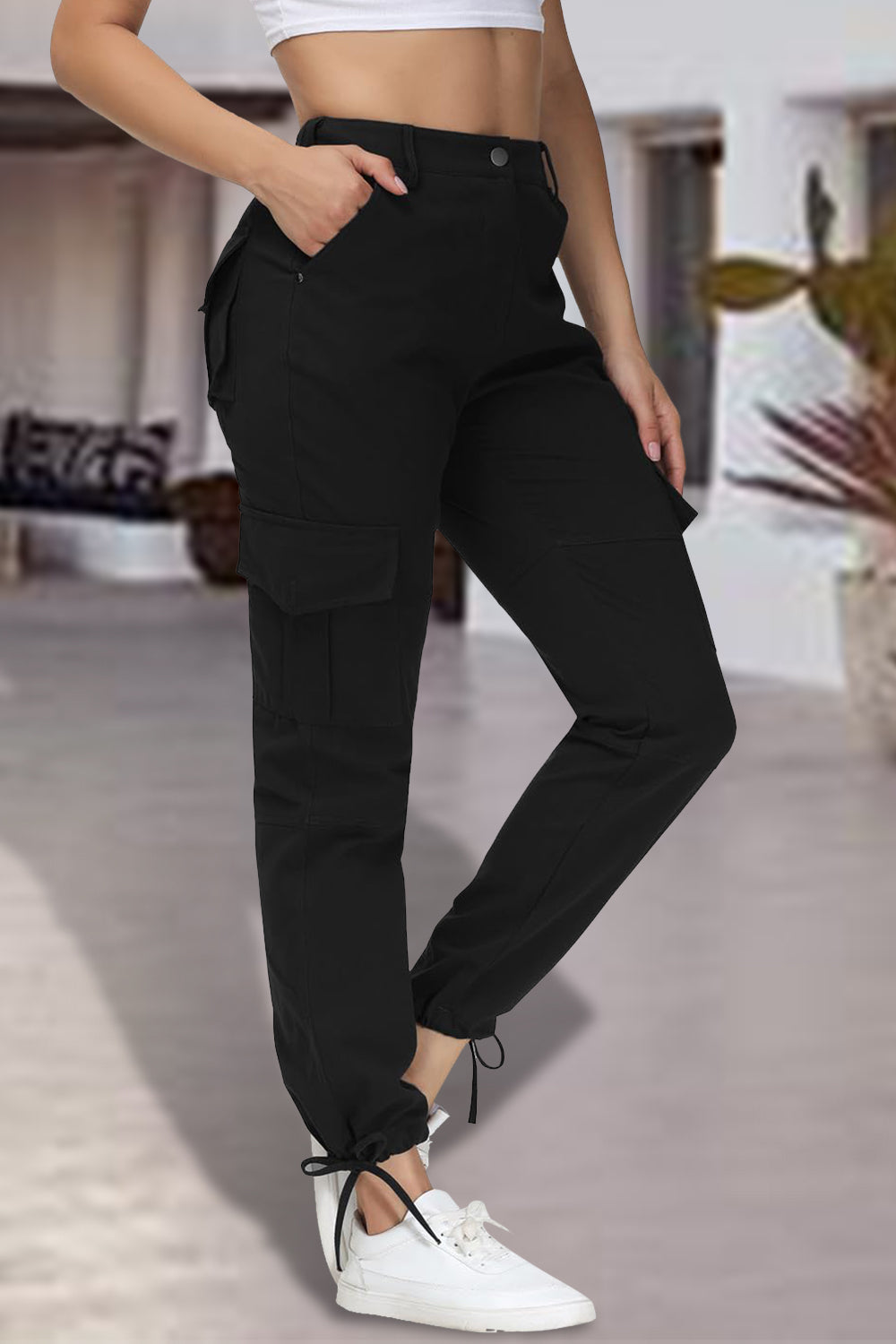 Women's Full Size High Waist Pants with Pockets