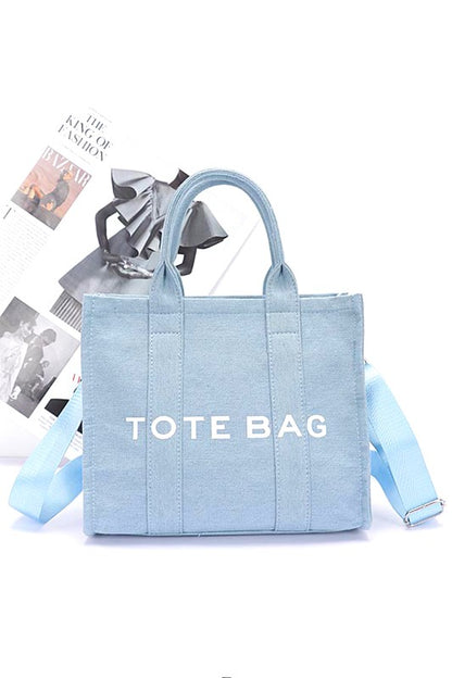 Denim Convertible Tote Bag – Lead-Safe Women's Small Tote Light Blue One Size
