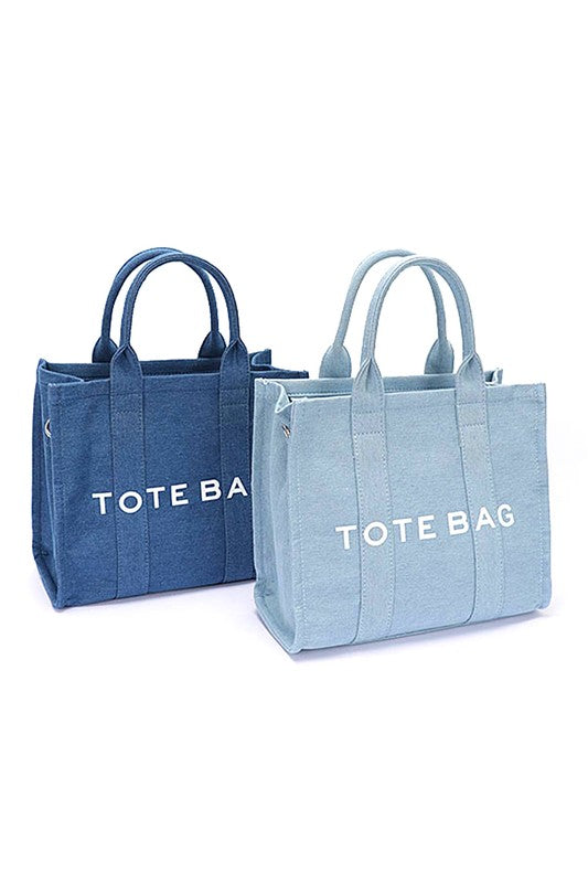 Denim Convertible Tote Bag – Lead-Safe Women's Small Tote