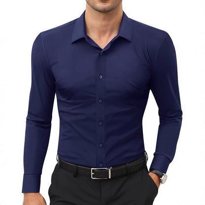 Men's Slim Fit Wrinkle-Resistant Dress Shirt – 6 Colors, Sizes S–5XL