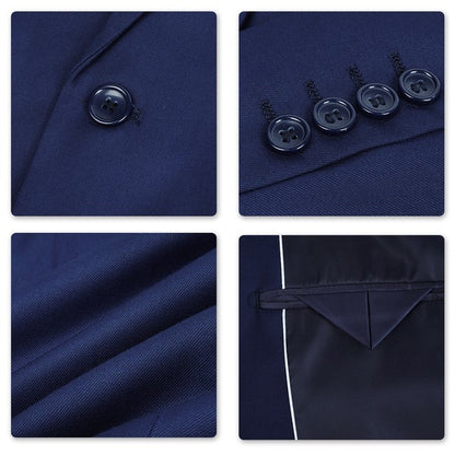 Men's One Button Slim Fit Business Blazer | Notched Lapel Daily Wear Jacket