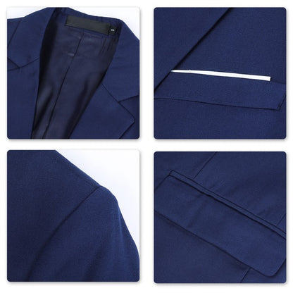 Men's One Button Slim Fit Business Blazer | Notched Lapel Daily Wear Jacket