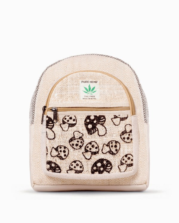 Kathmandu Collection Mini Hemp Mushroom Backpack | Handmade Eco-Friendly Nepal