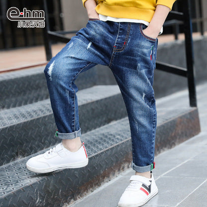 Boys' denim trousers, new style, big children's trousers, spring and autumn children's trousers by Baby Joy