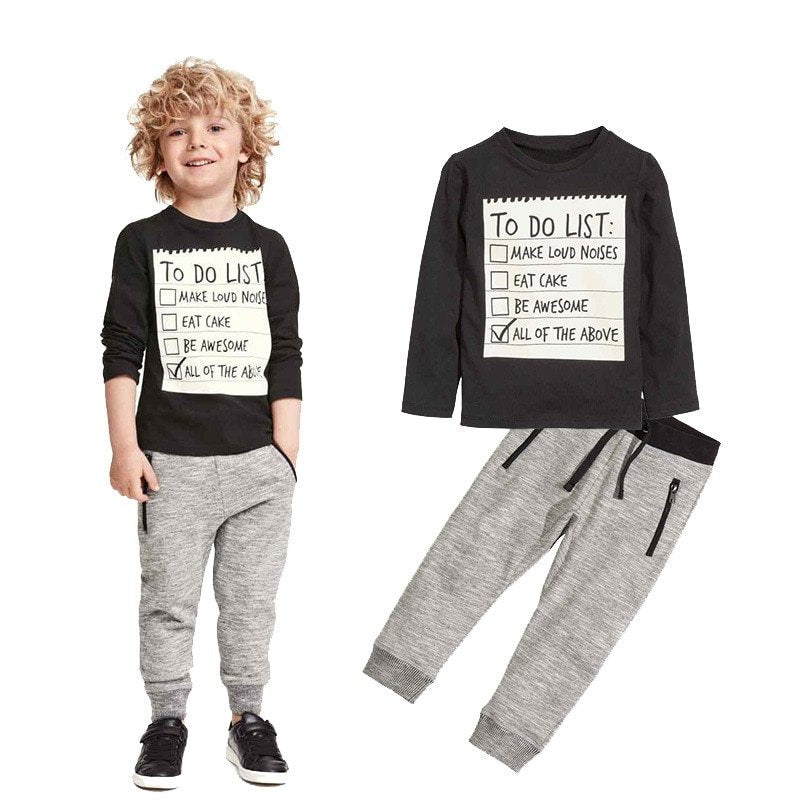 Kids Boys Clothing Set Baby Boy Casual Clothes Spring Autumn Ccotton Long Sleeves T-shirt Pants 2pcs Suit For 3-7 Years by Baby Joy