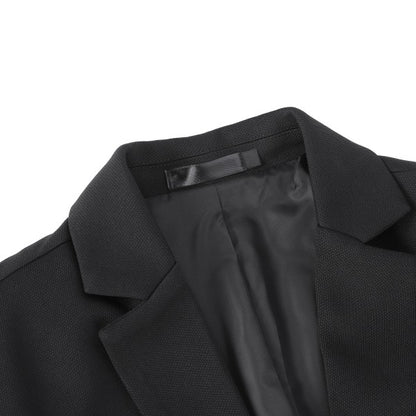 Men's Solid Color 1-Button Blazer | Notched Lapel Jetted Pocket Suit Jacket