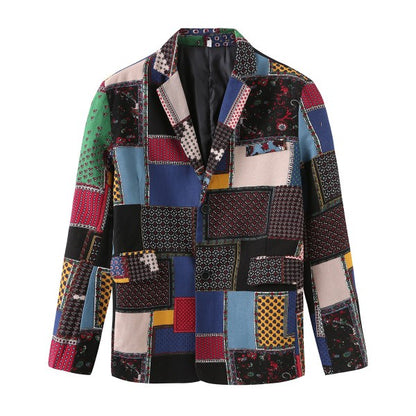 Men's Floral Print Notch Lapel Blazer | Slim Fit Fashion Jacket – Navy Blue, Sky Blue, Royal Blue & Multicolour