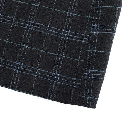 Men's Slim Fit Windowpane Check 1-Button Blazer | Notched Lapel Tweed Jacket – Navy Blue & Black