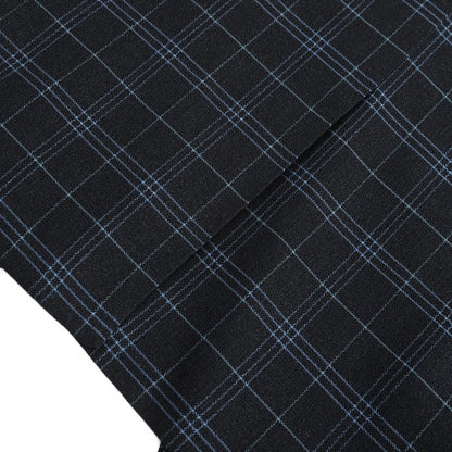 Men's Slim Fit Windowpane Check 1-Button Blazer | Notched Lapel Tweed Jacket – Navy Blue & Black