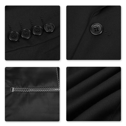 Men's One Button Slim Fit Business Blazer | Notched Lapel Daily Wear Jacket