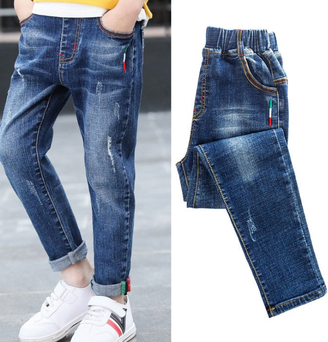Boys' denim trousers, new style, big children's trousers, spring and autumn children's trousers by Baby Joy