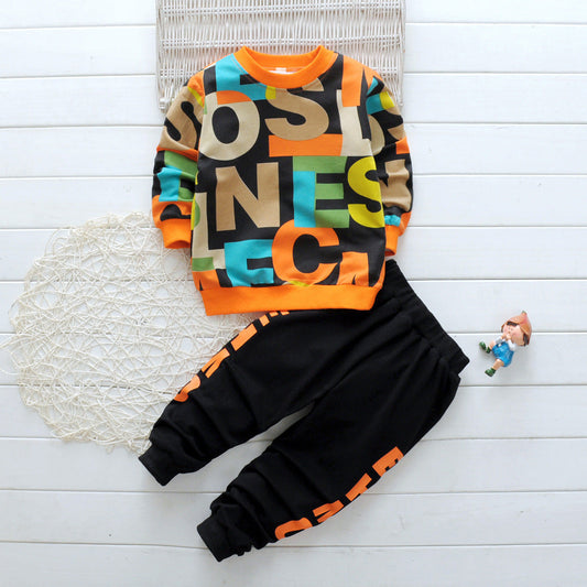 Spring children's clothing boy and girl suit two-piece cartoon sweater by Baby Joy