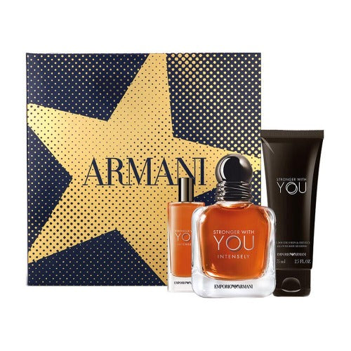 Emporio Armani Stronger With You Intensely 3 Piece Gift Set by Giorgio Armani