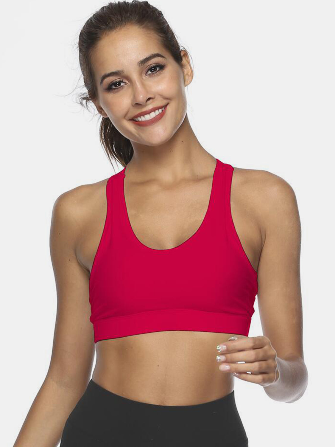 Women's Cutout Scoop Neck Active Sports Bras