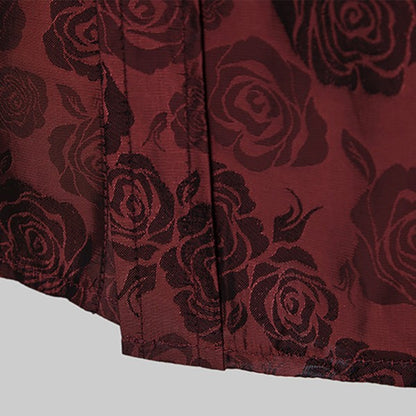 Men's Rose Jacquard Long Sleeve Shirt | Slim Fit Floral Button-Down Dress Shirt
