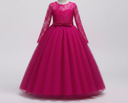 Kids Long Flower Girl Dress Dress by Baby Joy