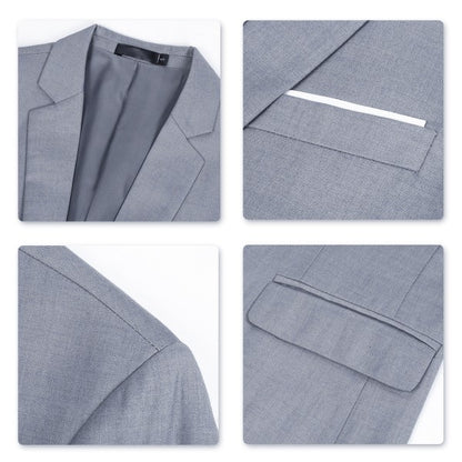 Men's One Button Slim Fit Business Blazer | Notched Lapel Daily Wear Jacket