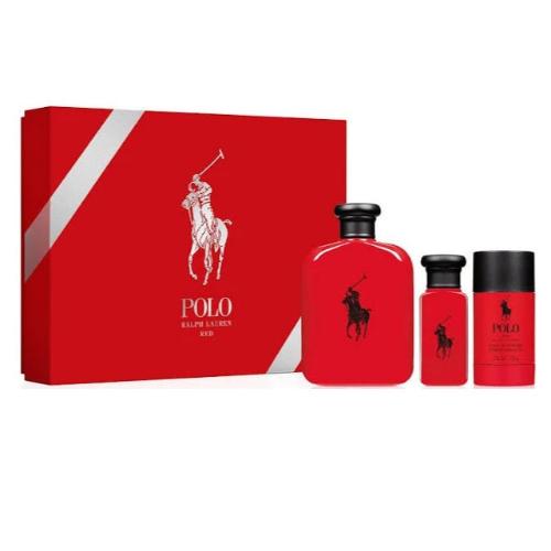 Polo Red Eau De Toilette 3 Piece Gift Set by Ralph Lauren