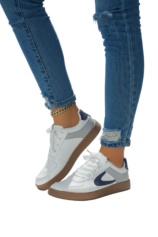 Elizabeth Leather Lace Up Sneakers by Threaded Pear