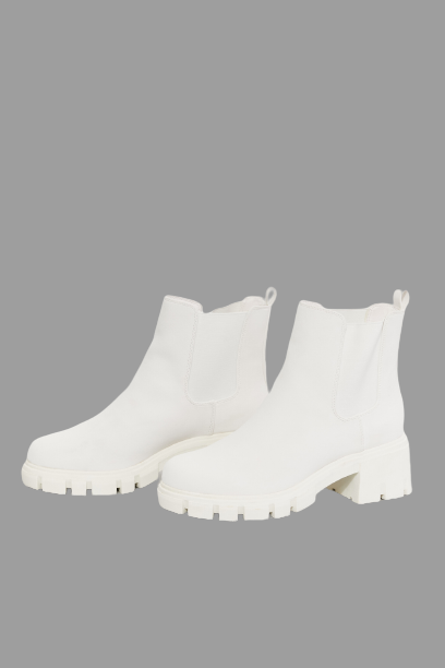 MMShoes -Botas Chelsea Work For It con suela mate para mujer en blanco