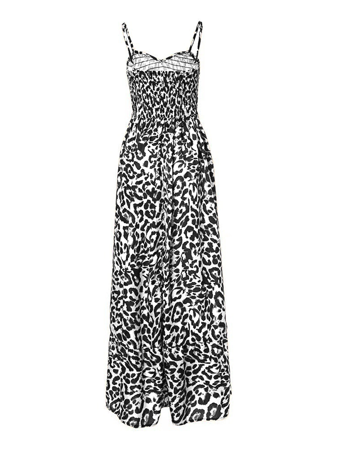 Women's Leopard Sweetheart Neck Cami Maxi Dress