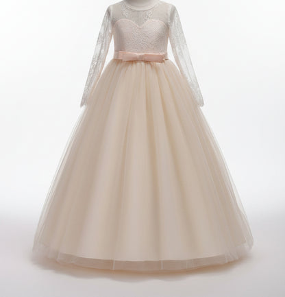 Kids Long Flower Girl Dress Dress by Baby Joy