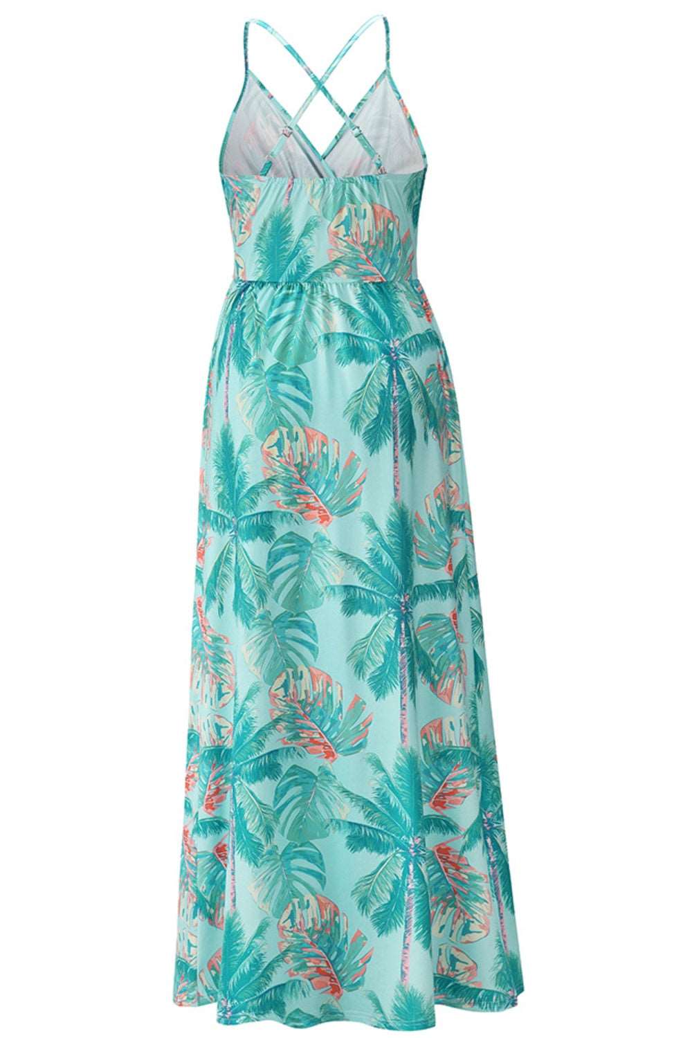 Crisscross Printed Surplice Cami Maxi Dress