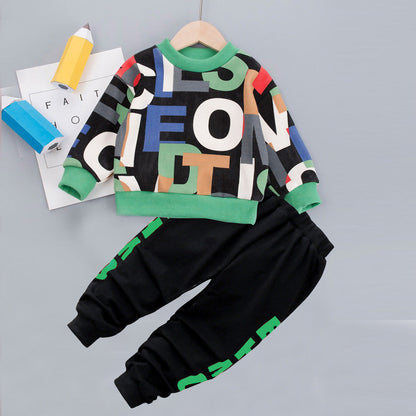 Spring children's clothing boy and girl suit two-piece cartoon sweater by Baby Joy