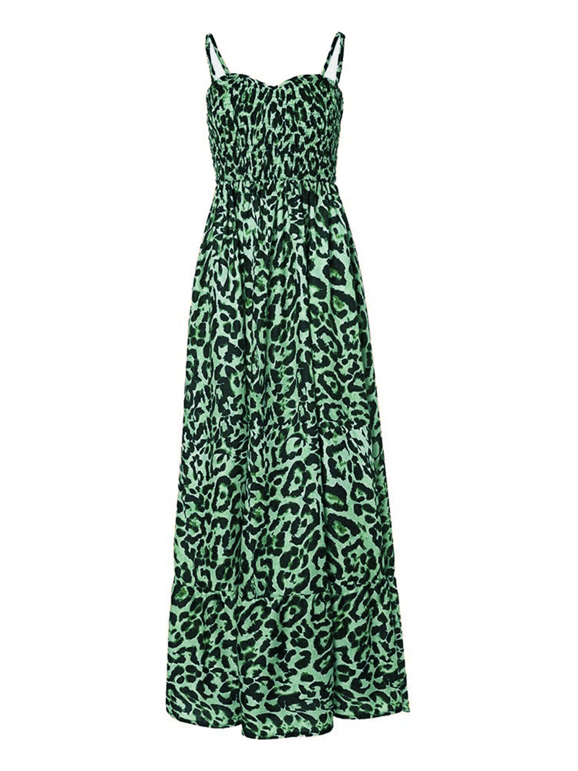 Women's Leopard Sweetheart Neck Cami Maxi Dress