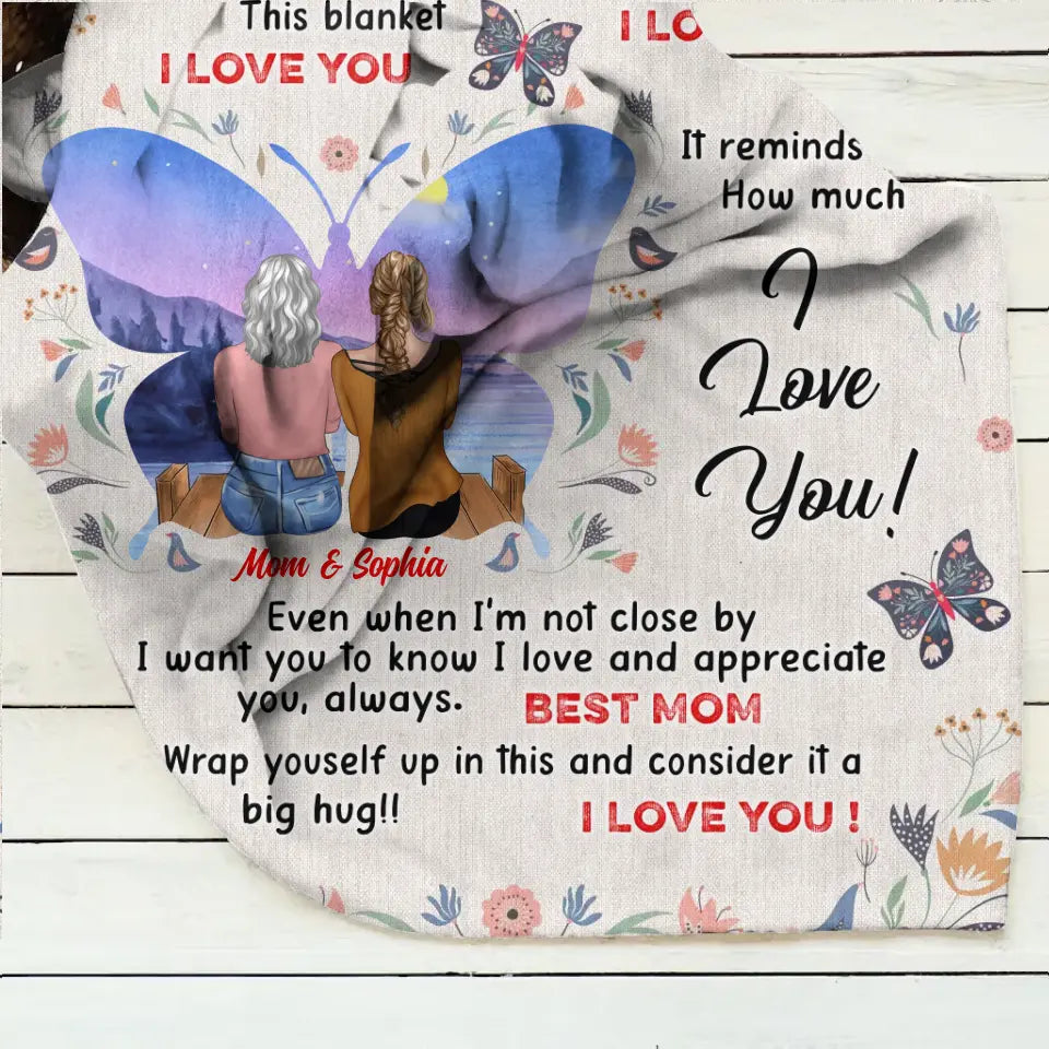 Personalized Mother And Daughter Fleece Throw/Quilt Blanket - Mother's Day Gift Idea For Mom - I Love You by CusGifts