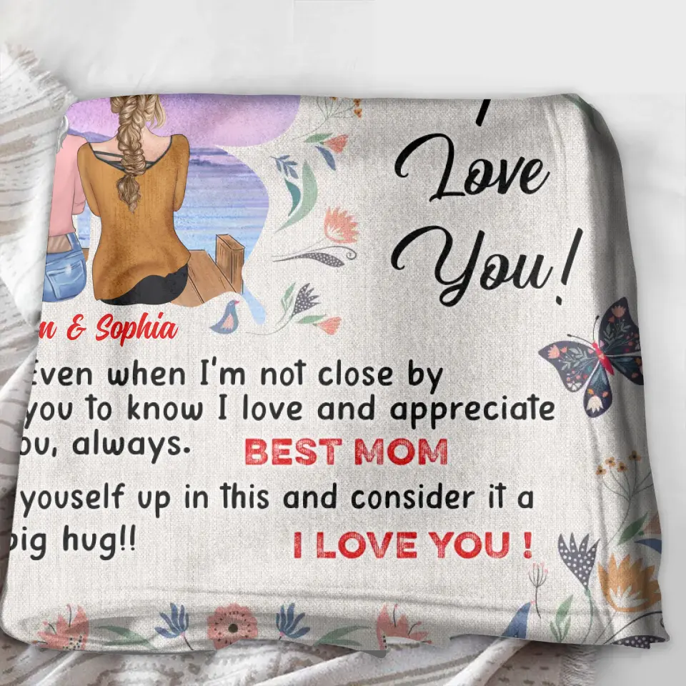 Personalized Mother And Daughter Fleece Throw/Quilt Blanket - Mother's Day Gift Idea For Mom - I Love You by CusGifts
