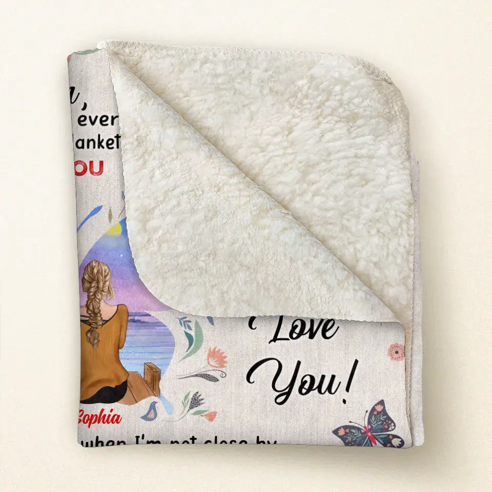 Personalized Mother And Daughter Fleece Throw/Quilt Blanket - Mother's Day Gift Idea For Mom - I Love You by CusGifts