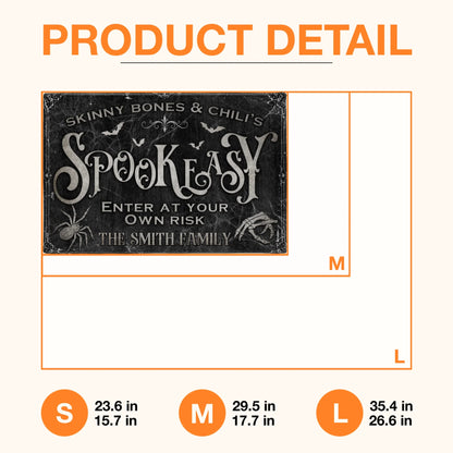 Personalized Spooky Doormat - Halloween Gift Idea For Family - Skinny Bones & Chili's Spookeasy by CusGifts
