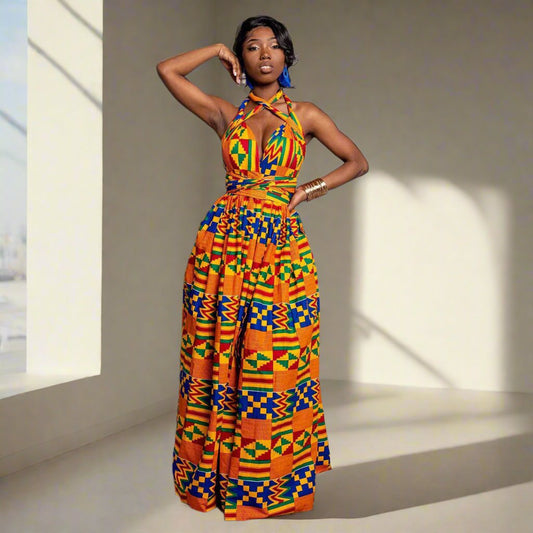 Women's Elegant African Printed Maxi Dresses