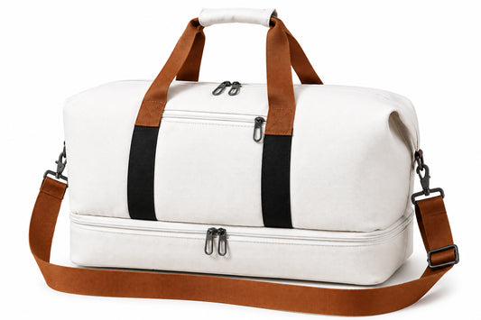 Multifunctional Waterproof Travel Duffel Bag Creamy-white One Size